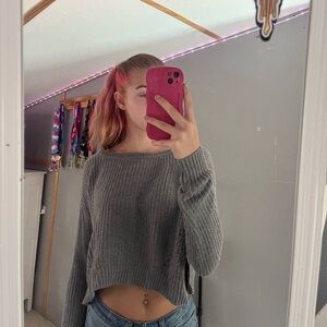 Grey Cropped Sweater